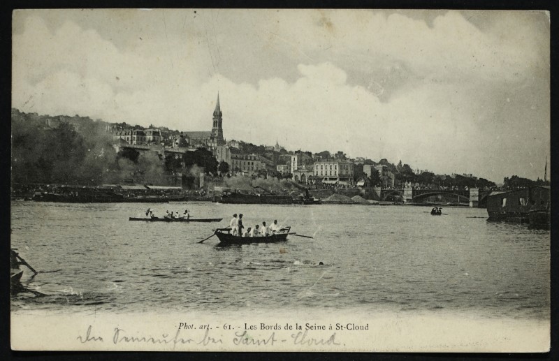 Carte postale ancienne Les Bords de la Seine à St-Cloud à Saint-Cloud