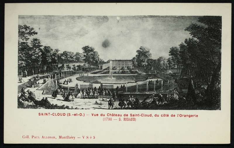 Carte postale ancienne Vue du Château de Saint-Cloud, du côté de l'Orangerie à Saint-Cloud