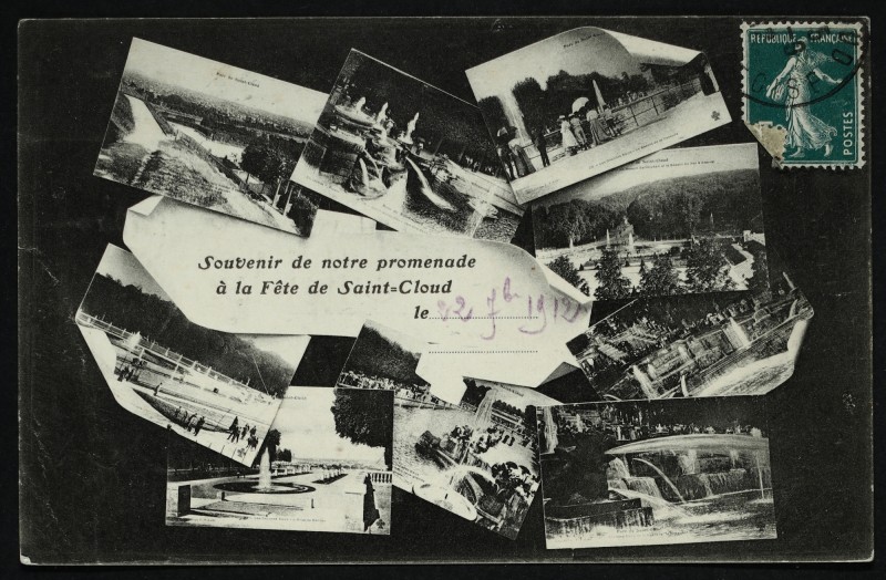 Carte postale ancienne Souvenir de notre promenade à la Fête de Saint-Cloud à Saint-Cloud