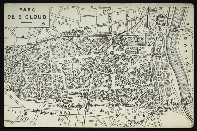 Carte postale ancienne Parc de St Cloud [Plan] à Saint-Cloud