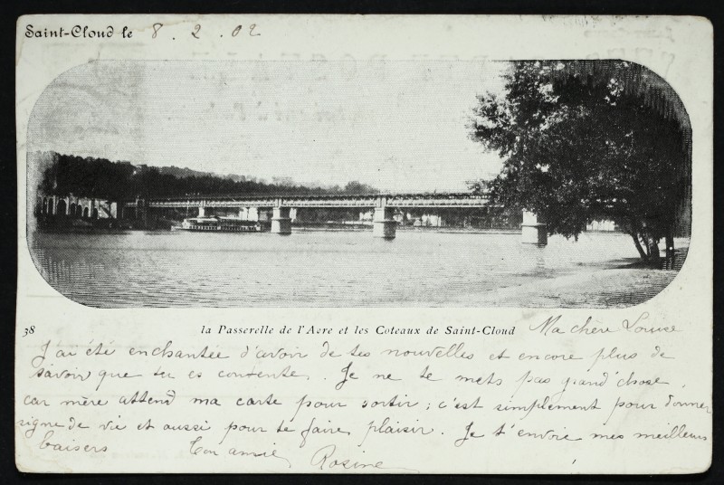 Carte postale ancienne La Passerelle de l'Avre et les Coteaux de Saint-Cloud à Saint-Cloud