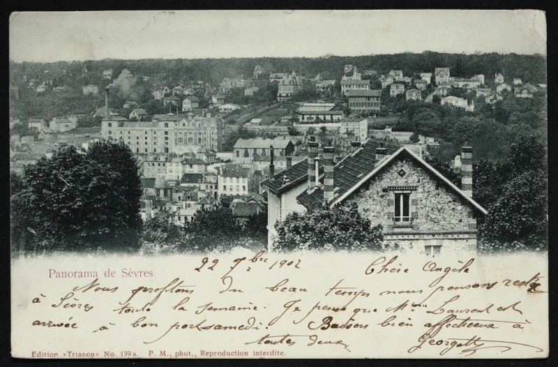 Carte postale ancienne Panorama de Sèvres à Sèvres