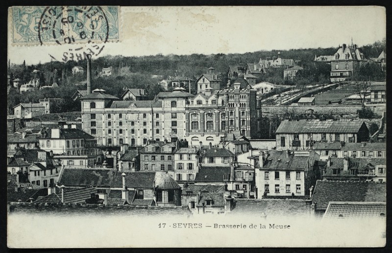 Carte postale ancienne Brasserie de la Meuse à Sèvres