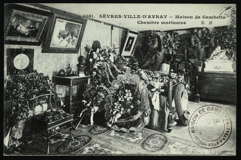 Carte postale ancienne Maison de Gambetta - Chambre de Gambetta à Sèvres
