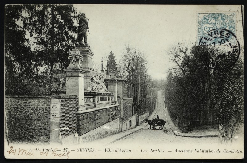 Carte postale ancienne Les Jardies - Ancienne habitation de Gambetta à Sèvres