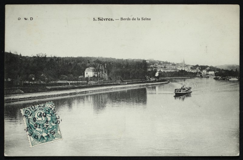 Carte postale ancienne Bords de la Seine à Boulogne-Billancourt