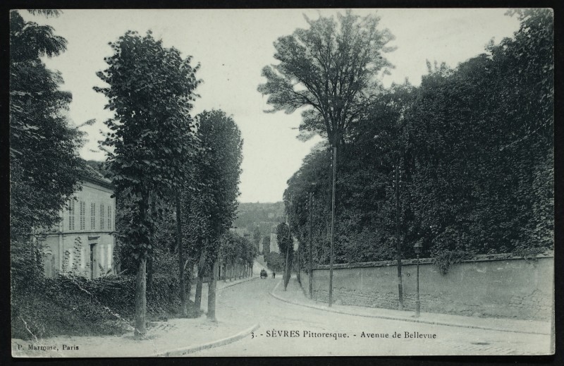 Carte postale ancienne Avenue de Bellevue à Sèvres