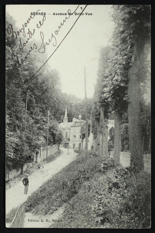 Carte postale ancienne Avenue de Belle-vue à Sèvres