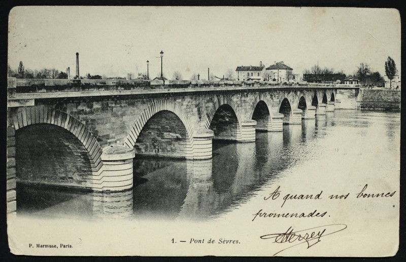 Carte postale ancienne Pont de Sèvres à Sèvres