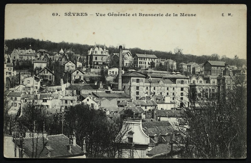 Carte postale ancienne Vue Générale et  Brasserie de la Meuse à Sèvres