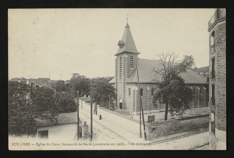Carte postale ancienne Eglise du Coeur Immaculé de Marie (construite en 1908) - Vue extérieure à Suresnes