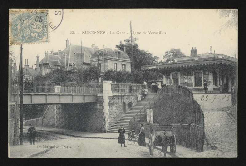 Carte postale ancienne La Gare - Ligne de Versailles à Suresnes