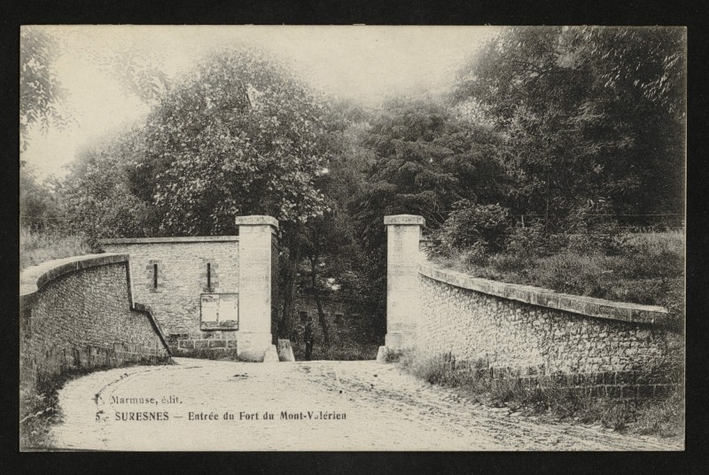 Carte postale ancienne Entrée du Fort du Mont-Valérien à Suresnes