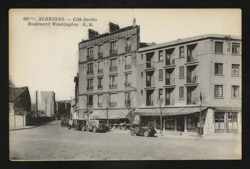 Carte postale ancienne Cité-Jardin Boulevard Washington à Suresnes