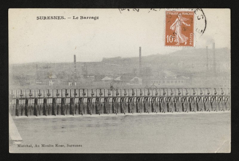 Carte postale ancienne Le Barrage à Suresnes