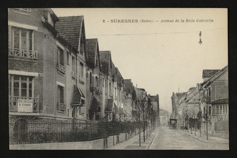 Carte postale ancienne Avenue de la Belle Gabrielle à Suresnes