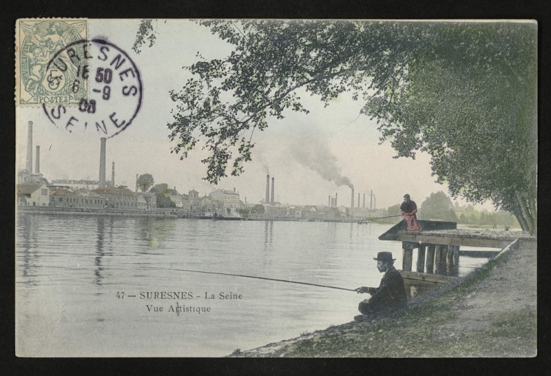 Carte postale ancienne La Seine - Vue Artistique à Suresnes