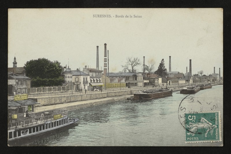 Carte postale ancienne Bords de la Seine à Suresnes