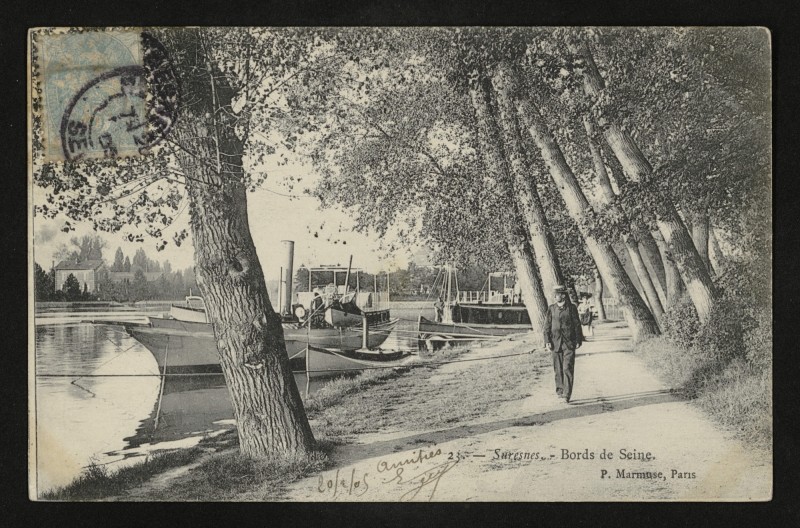 Carte postale ancienne Bords de Seine à Suresnes