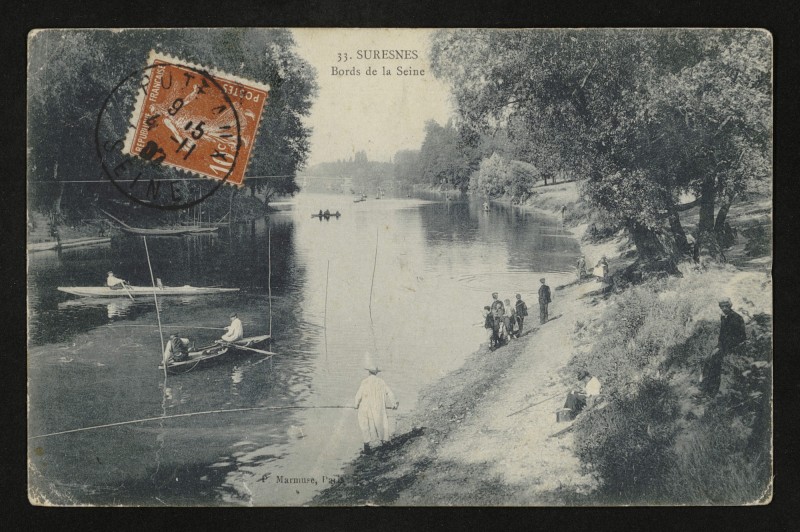 Carte postale ancienne Bords de la Seine à Suresnes