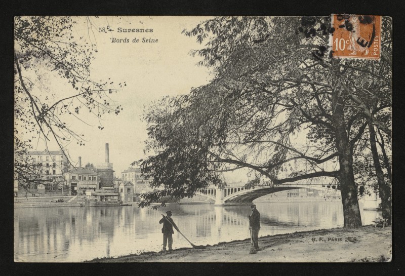 Carte postale ancienne Bords de Seine à Suresnes