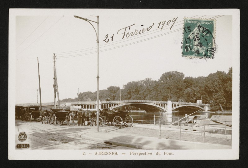Carte postale ancienne Perspective du Pont à Suresnes