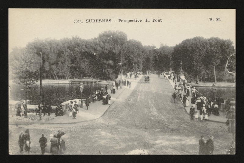 Carte postale ancienne Perspective du Pont à Suresnes
