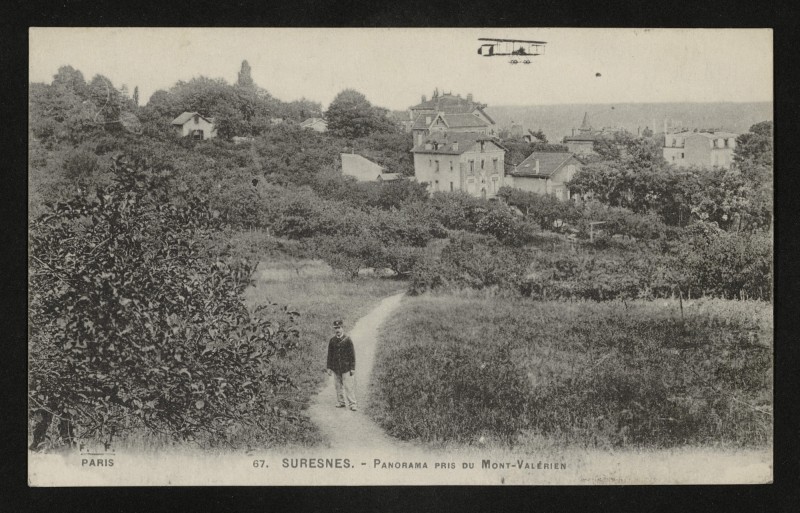 Carte postale ancienne Panorama pris du Mont-Valérien à Suresnes