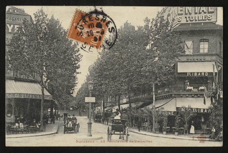 Carte postale ancienne Boulevard de Versailles à Suresnes