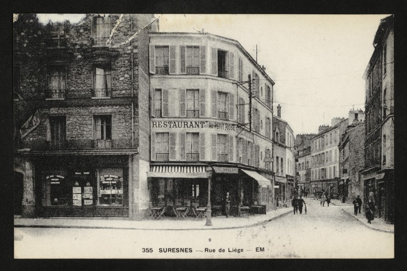 Carte postale ancienne Rue de Liège à Suresnes