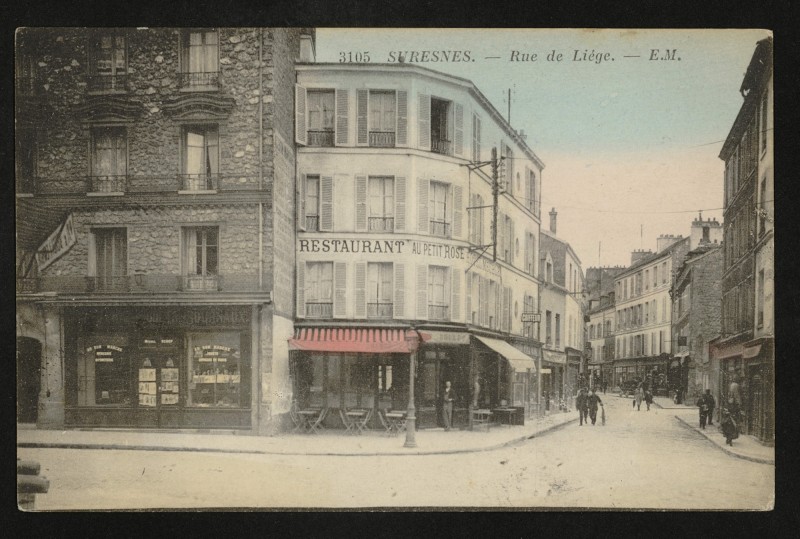 Carte postale ancienne Rue de Liège à Suresnes