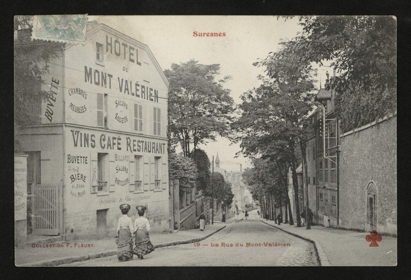 Carte postale ancienne La Rue du Mont-Valérien à Suresnes