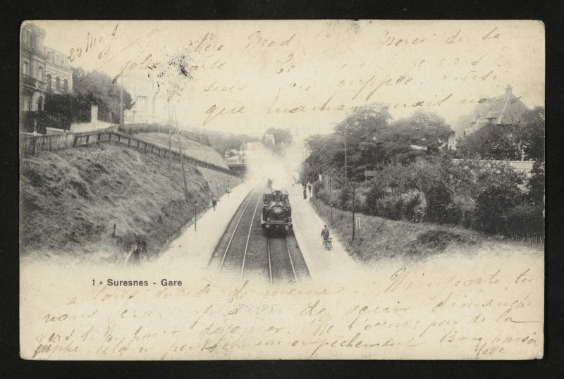 Carte postale ancienne Gare à Suresnes