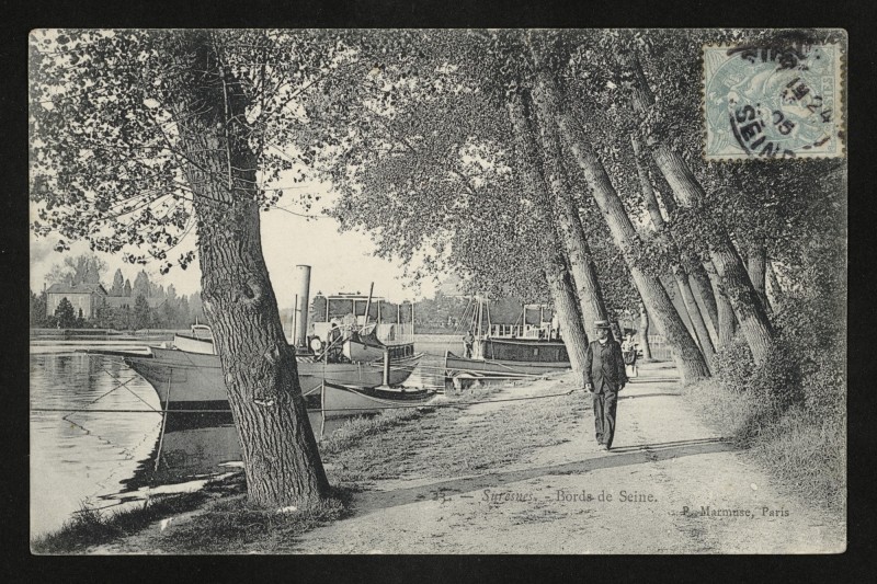 Carte postale ancienne Bords de Seine à Suresnes
