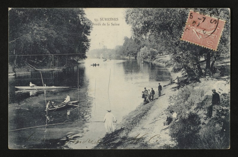 Carte postale ancienne Bords de Seine à Suresnes