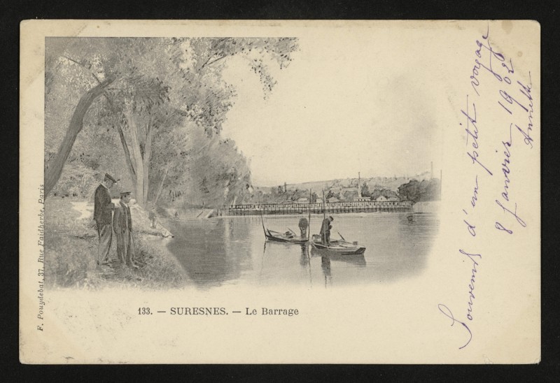 Carte postale ancienne Le Barrage à Suresnes