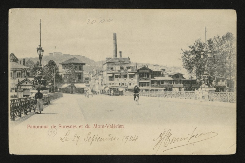 Carte postale ancienne Panorama de Suresnes et du Mont-Valérien à Suresnes