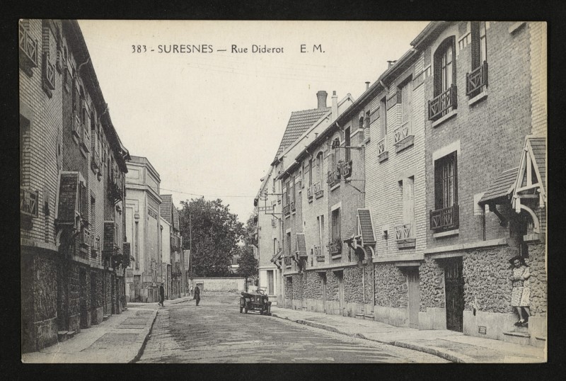 Carte postale ancienne Rue Diderot à Suresnes