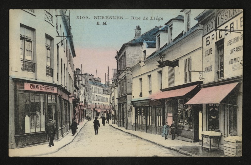 Carte postale ancienne Rue de Liège à Suresnes
