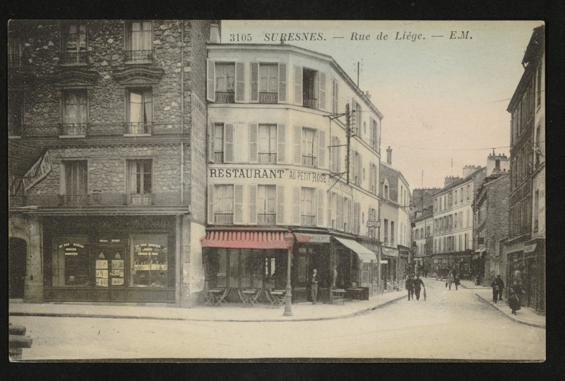 Carte postale ancienne Rue de Liège à Suresnes