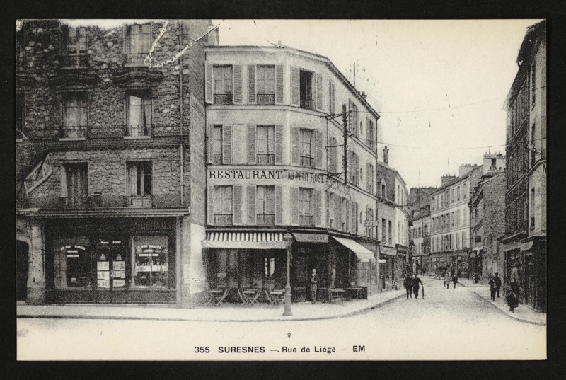 Carte postale ancienne Rue de Liège à Suresnes