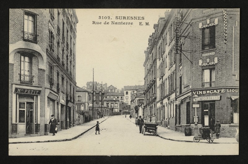 Carte postale ancienne Rue de Nanterre à Asnières-sur-Seine