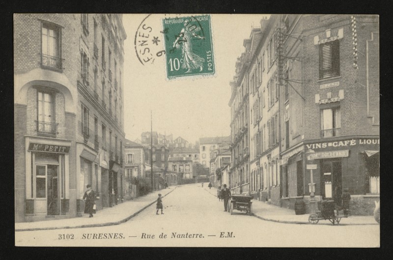 Carte postale ancienne Rue de Nanterre à Asnières-sur-Seine