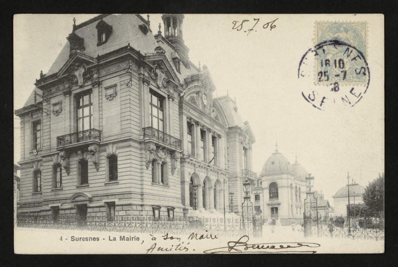 Carte postale ancienne La Mairie à Suresnes