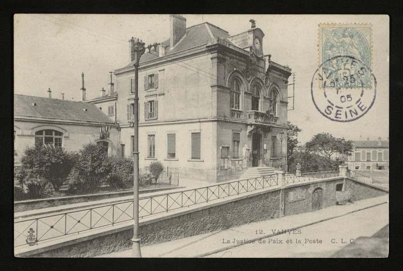 Carte postale ancienne La Justice de Paix et la Poste à Vanves