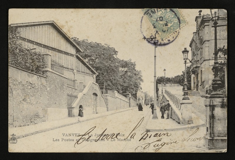 Carte postale ancienne La Justice de Paix  Les Postes et Télégrames - Le Marché à Vanves