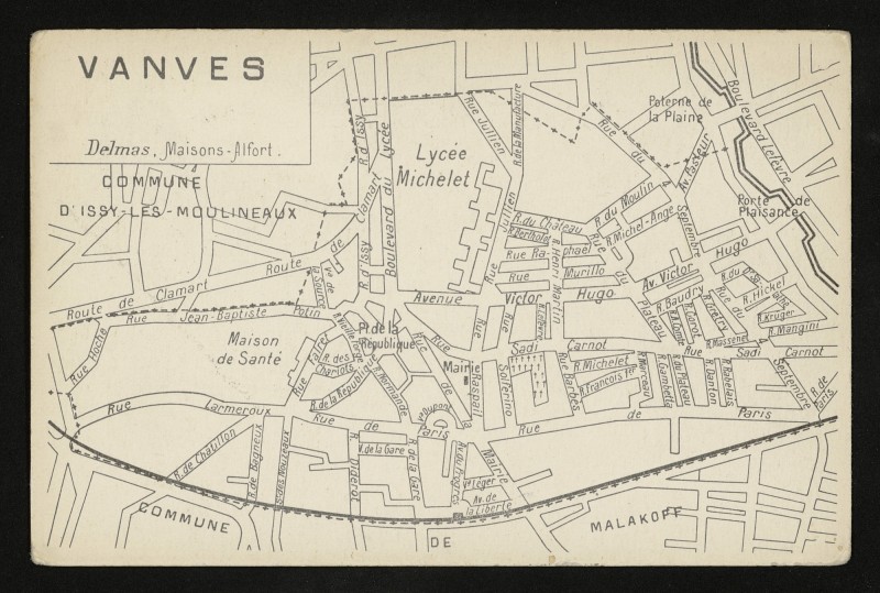 Carte postale ancienne [Plan de Vanves] à Vanves