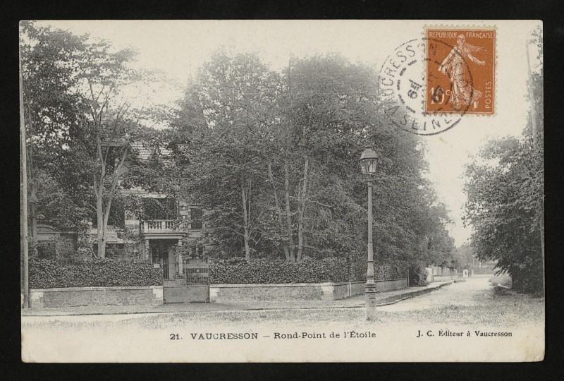 Carte postale ancienne Rond-Point de l'Etoile à Vaucresson