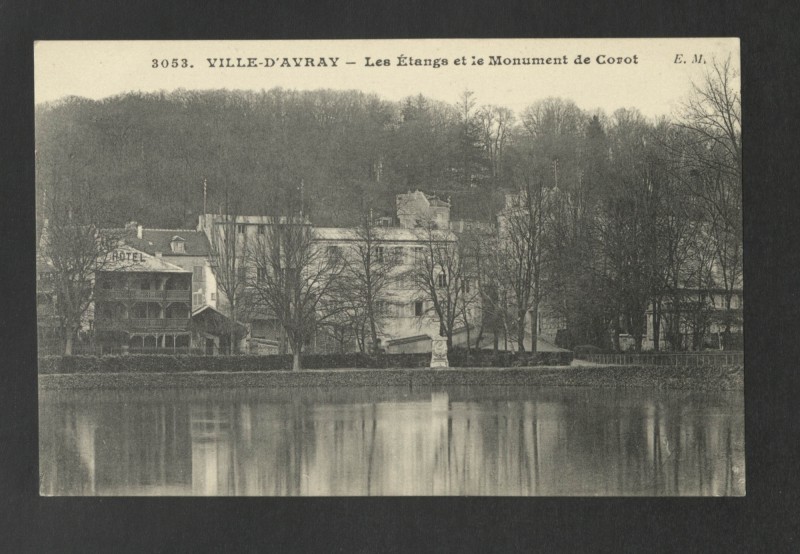 Carte postale ancienne Les Etangs et le Monument de Corot à Ville-d'Avray