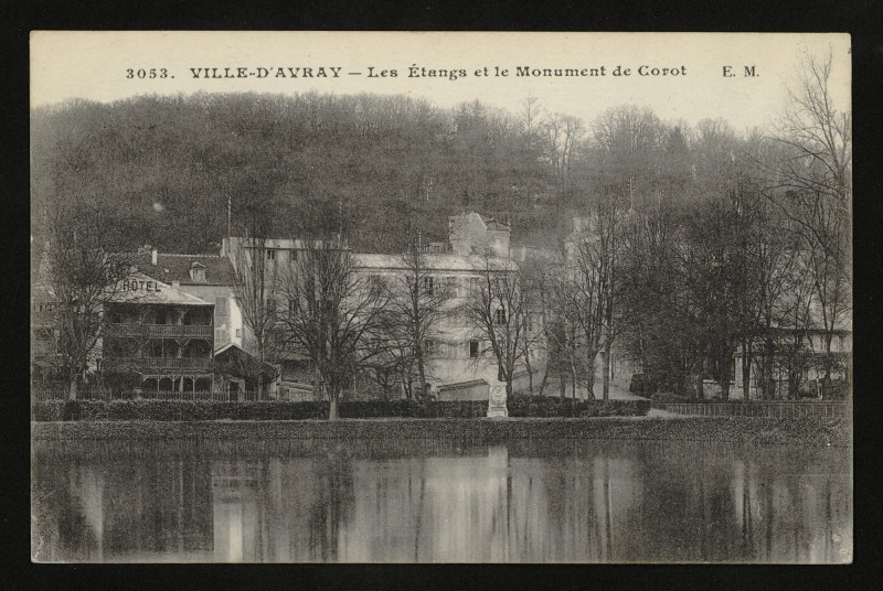Carte postale ancienne Les Etangs et le Monument de Corot à Ville-d'Avray